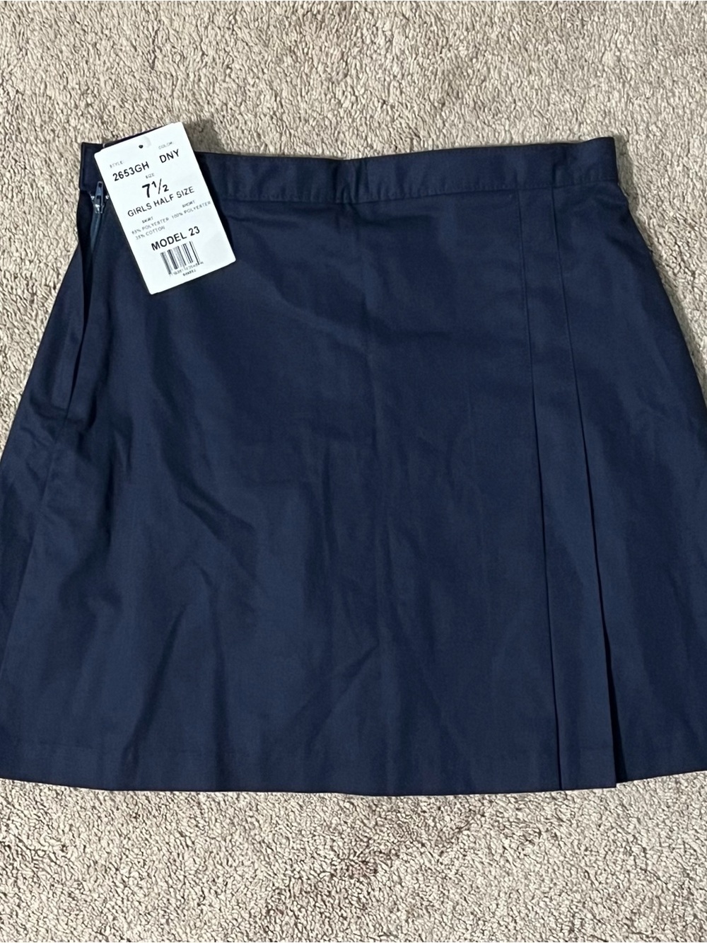 NWT Girls school uniform size 7 1/2 K12 Gear dark blue skirt